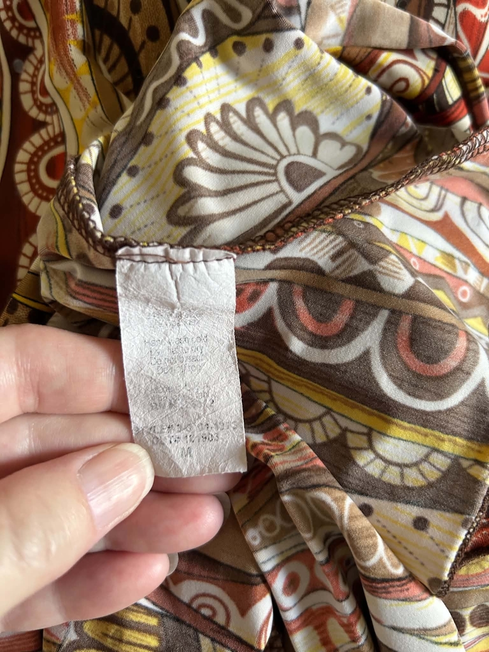 Shannon Ford New York Medium Boho Paisley Handkerchief Hem Tunic Top - Picture 5 of 5